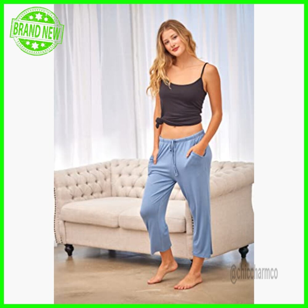 Capri Lounge Pants With Pockets, Drawstring Waist… - image 3